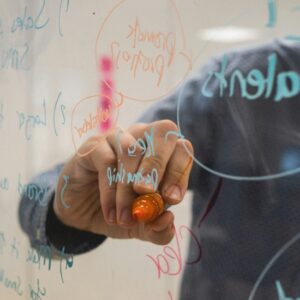 Marketing strategist mapping out brand messaging framework